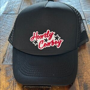 New Black Howdy Cowboy Trucker Hat